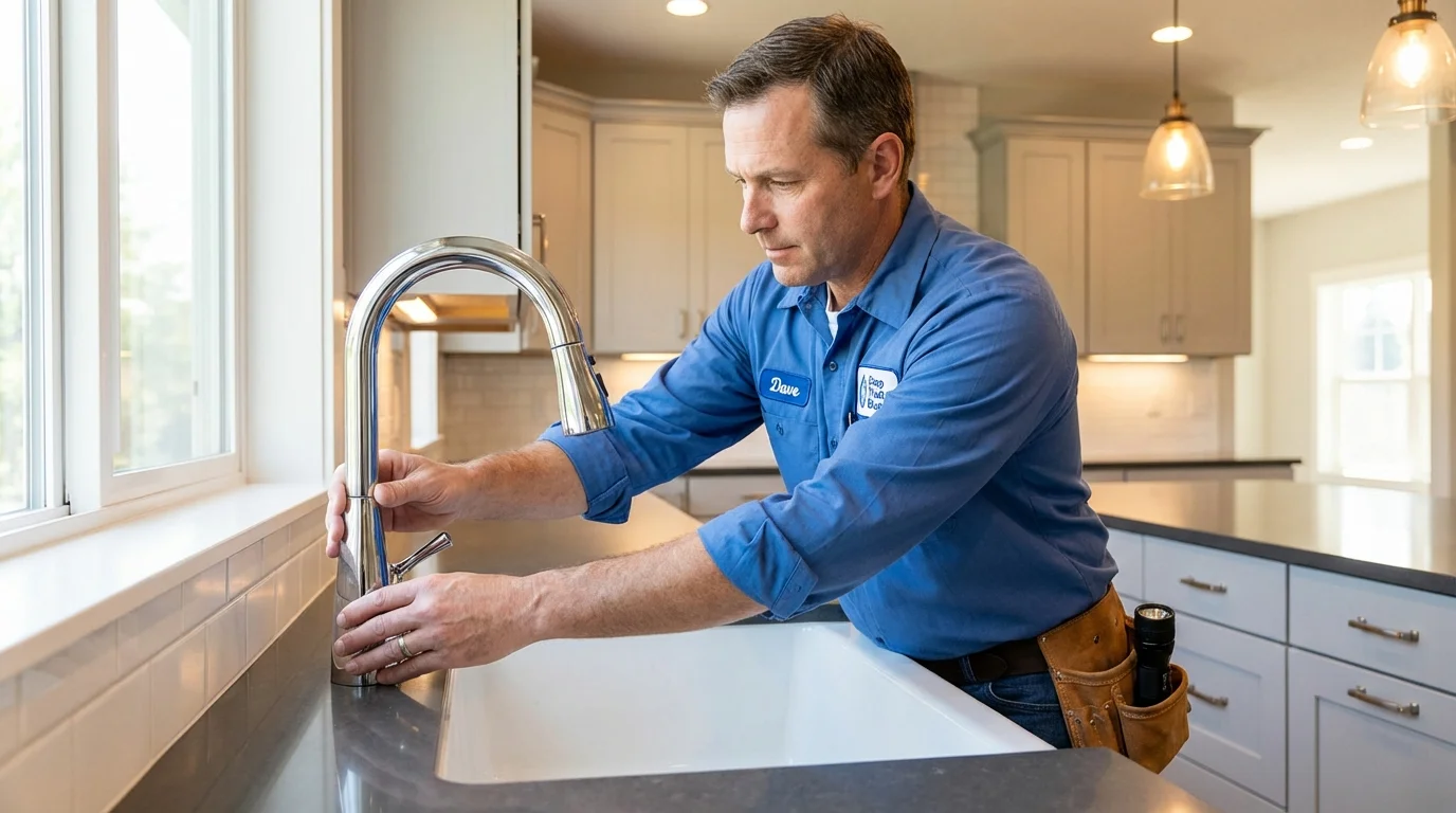 Kitchen faucet installation by Johns Plumbing LLC in Monroe City